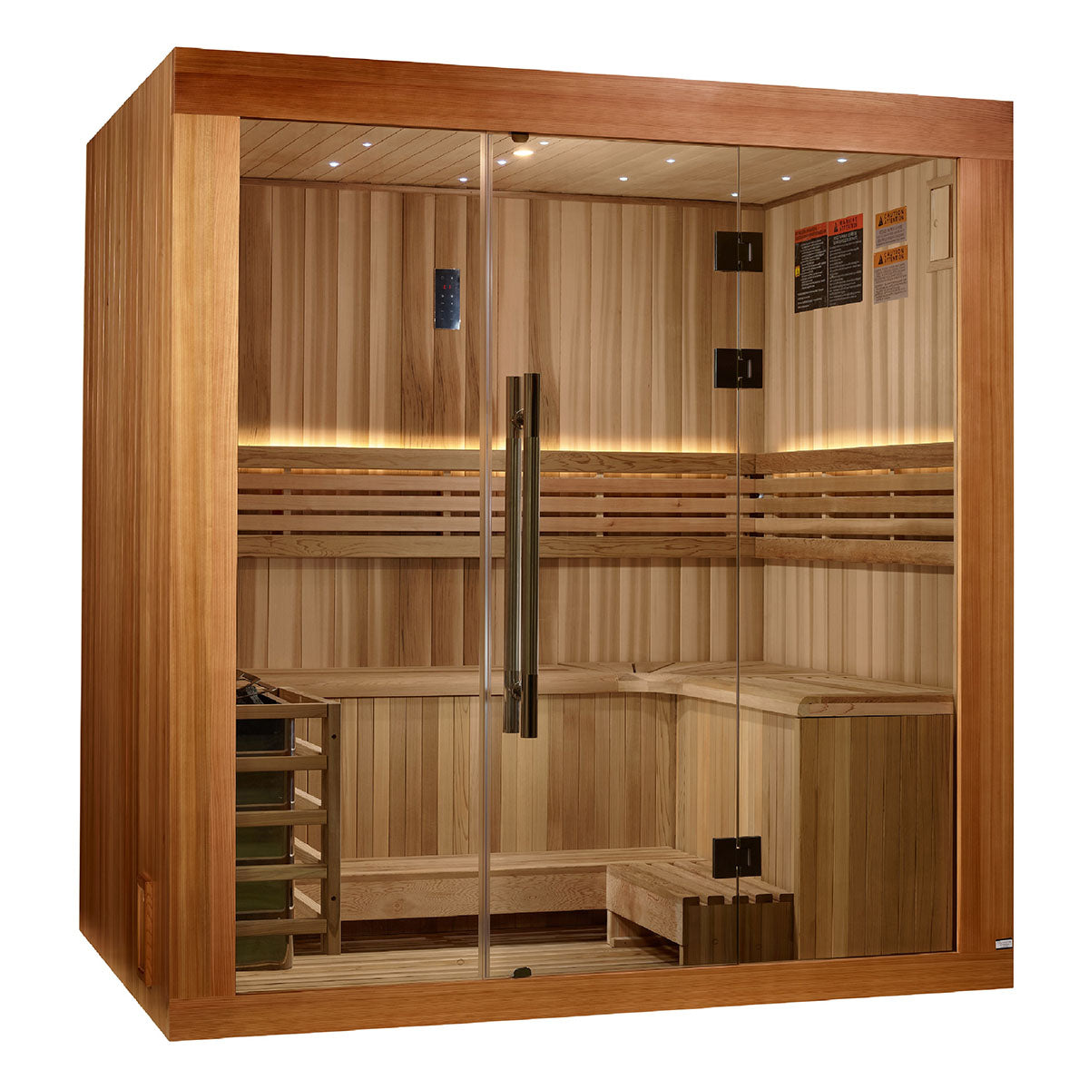 Golden Designs Copenhagen 3 Person Traditional Sauna - Canadian Red Cedar Interior and Pacific Premium Clear Cedar Exterior