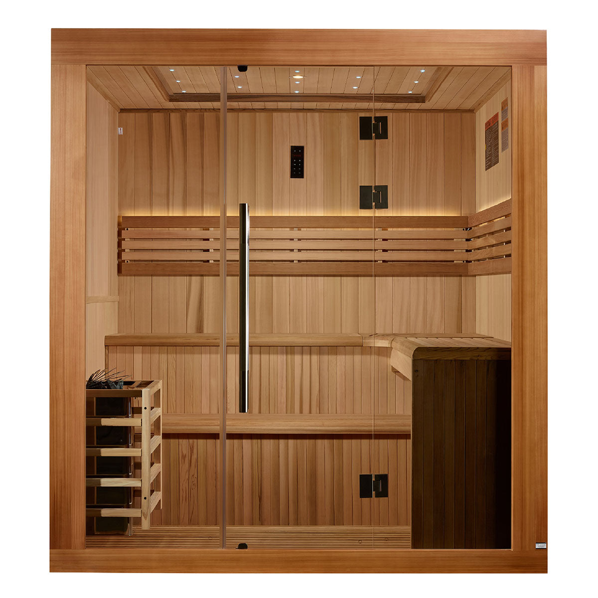 Golden Designs Osla Edition 6 Person Traditional Sauna - Canadian Red Cedar Interior and Pacific Premium Clear Cedar Exterior