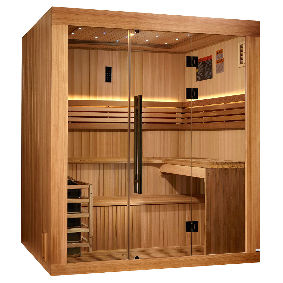 Golden Designs Osla Edition 6 Person Traditional Sauna - Canadian Red Cedar Interior and Pacific Premium Clear Cedar Exterior