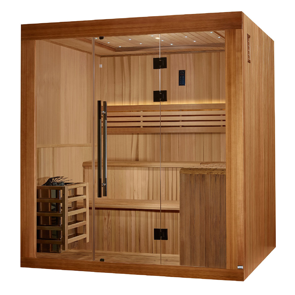 Golden Designs Osla Edition 6 Person Traditional Sauna - Canadian Red Cedar Interior and Pacific Premium Clear Cedar Exterior