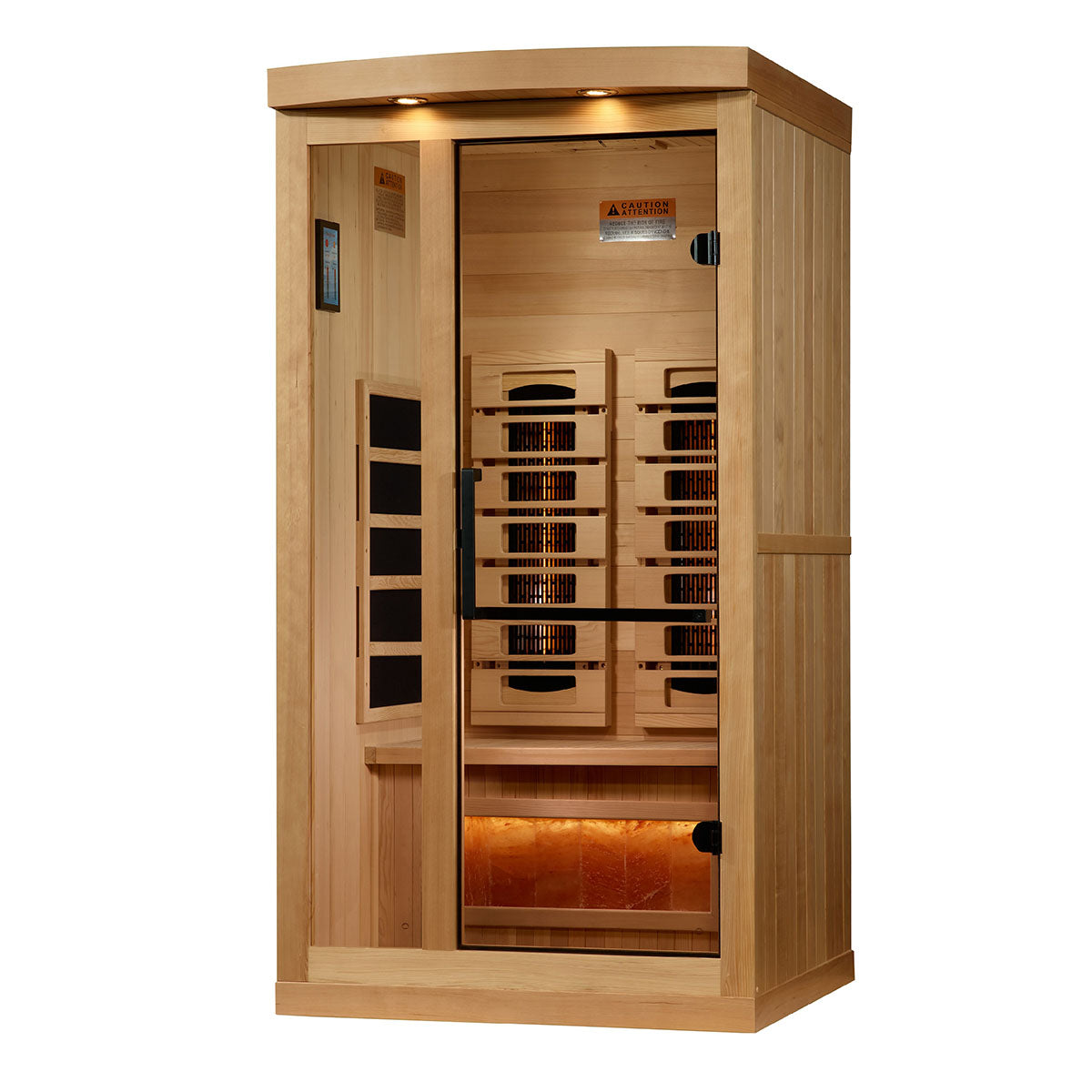 Golden Designs 1 or 2-Person Full Spectrum Infrared Sauna with Himalayan Salt Bar