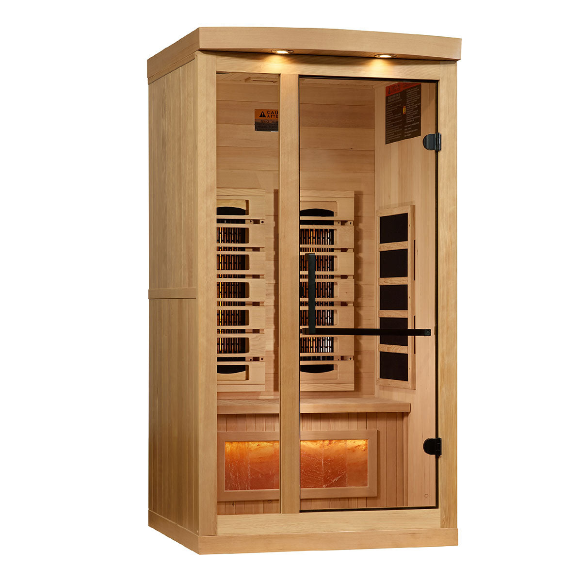 Golden Designs 1 or 2-Person Full Spectrum Infrared Sauna with Himalayan Salt Bar