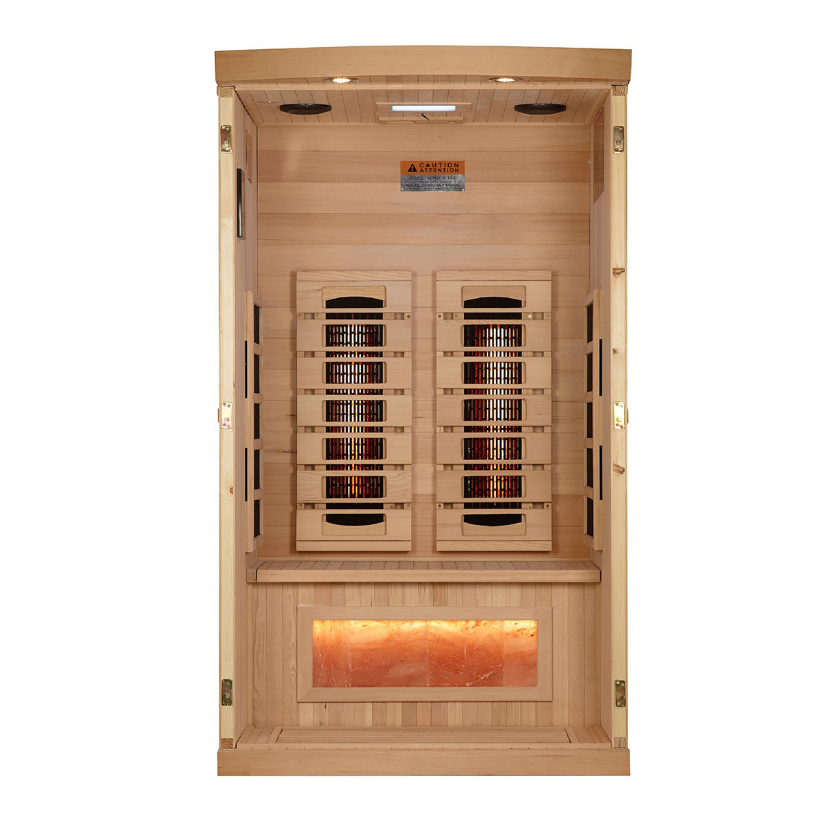 Golden Designs 1 or 2-Person Full Spectrum Infrared Sauna with Himalayan Salt Bar