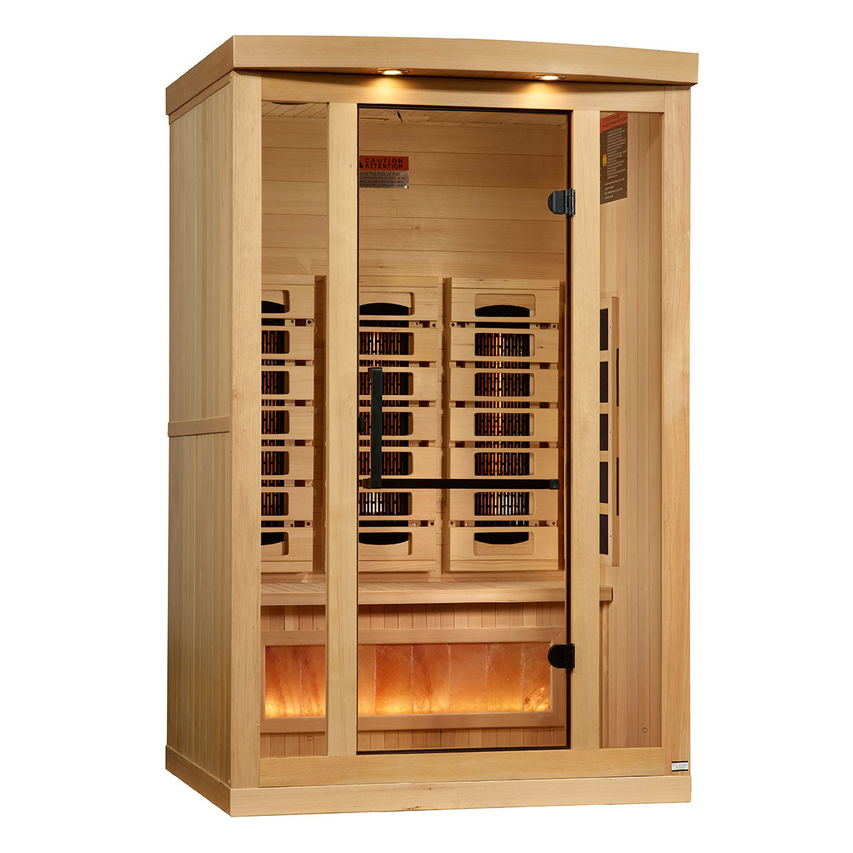 Golden Designs 2-Person Full Spectrum Infrared Sauna with Himalayan Salt Bar