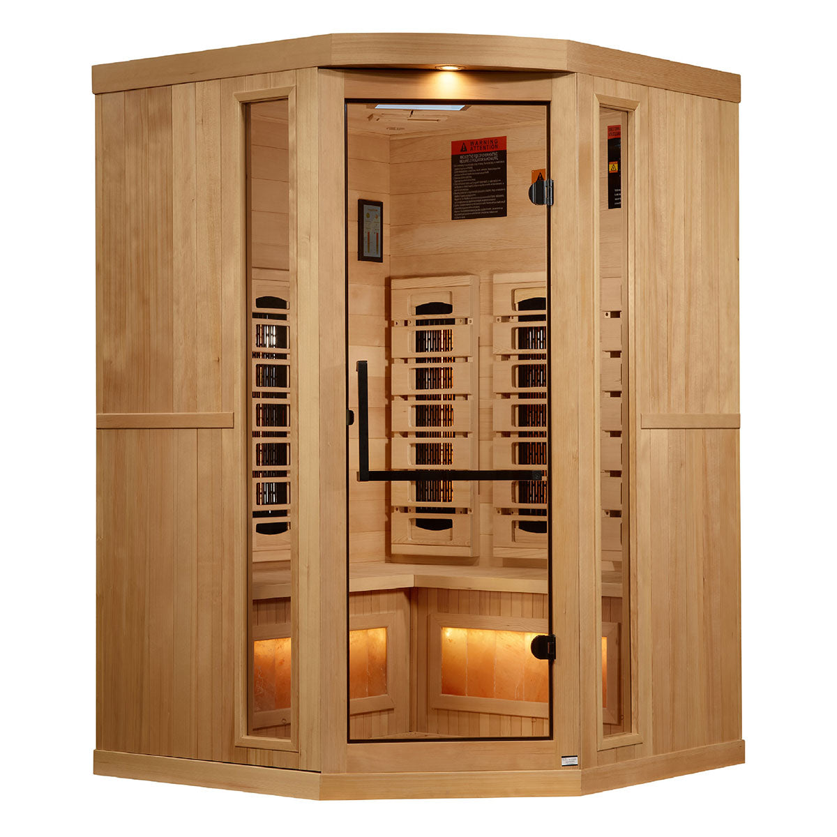 Golden Designs 3-Person Full Spectrum Infrared Sauna with Himalayan Salt Bar (Corner Unit)