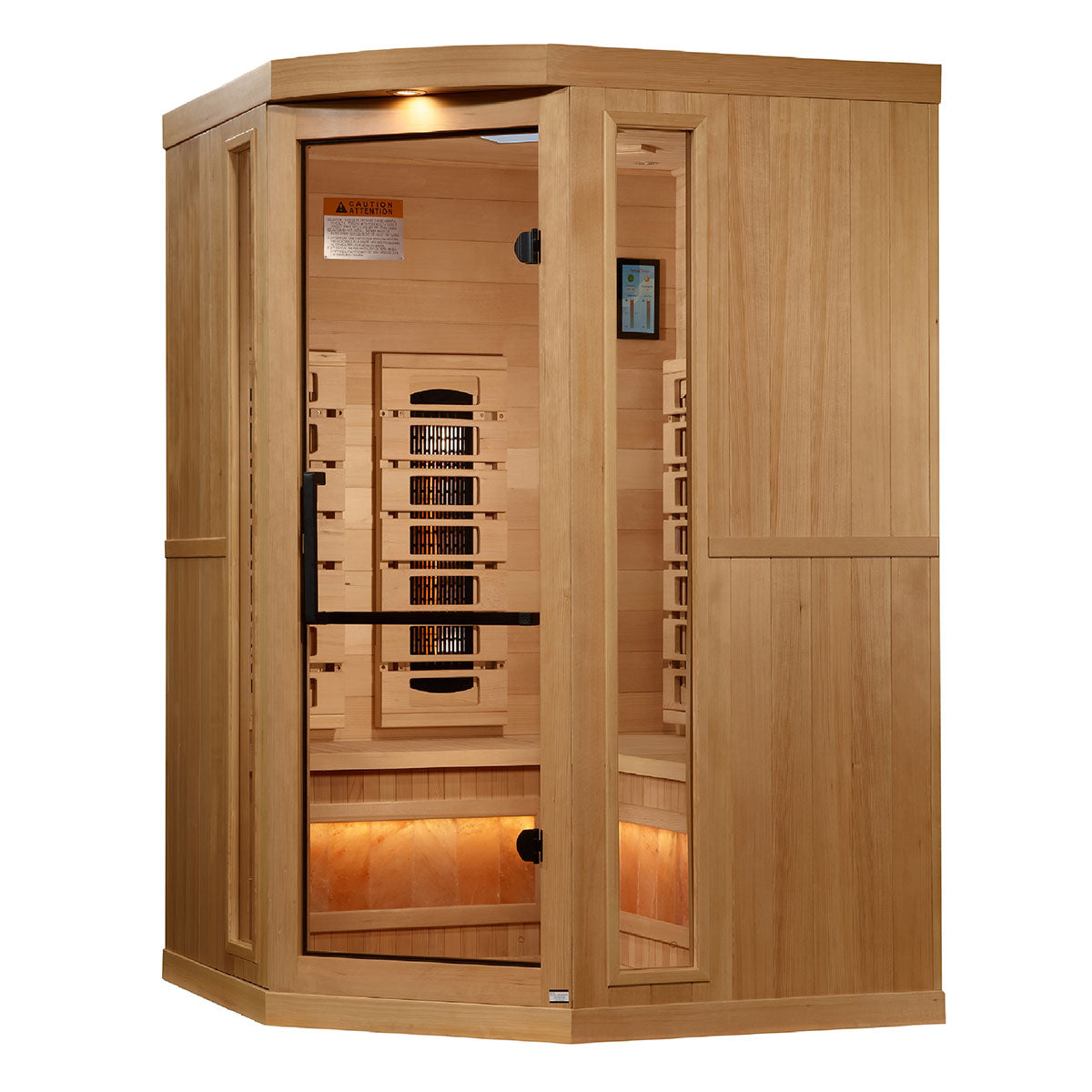 Golden Designs 3-Person Full Spectrum Infrared Sauna with Himalayan Salt Bar (Corner Unit)