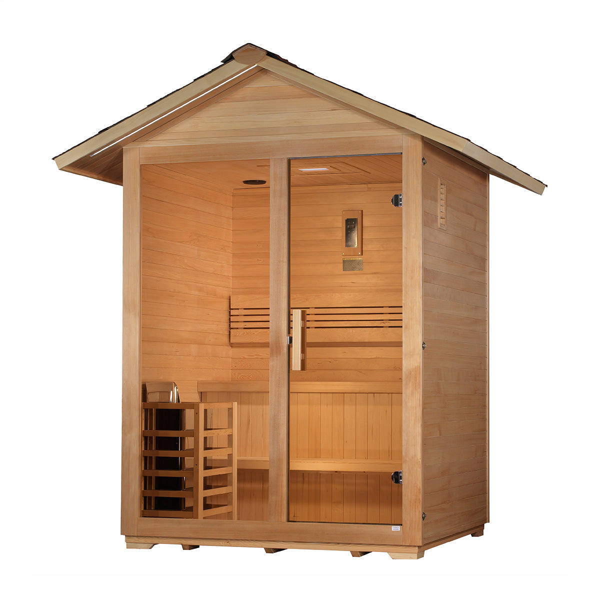 Golden Designs Arlberg 3 Person Traditional Outdoor Sauna -  Canadian Hemlock