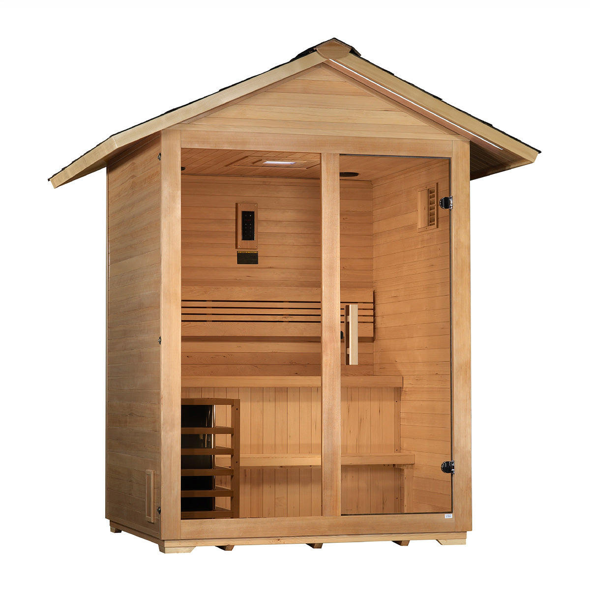Golden Designs Arlberg 3 Person Traditional Outdoor Sauna -  Canadian Hemlock