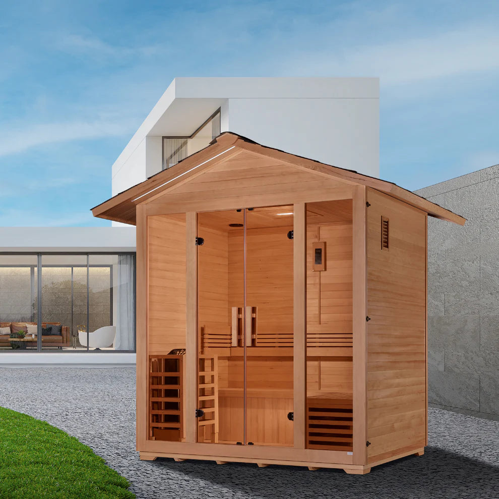 Golden Designs Vorarlberg 5 Person Traditional Outdoor Sauna -  Canadian Hemlock