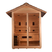 Golden Designs Carinthia 3-Person Full Spectrum PureTech™ Outdoor Hybrid Sauna in Canadian Hemlock Wood