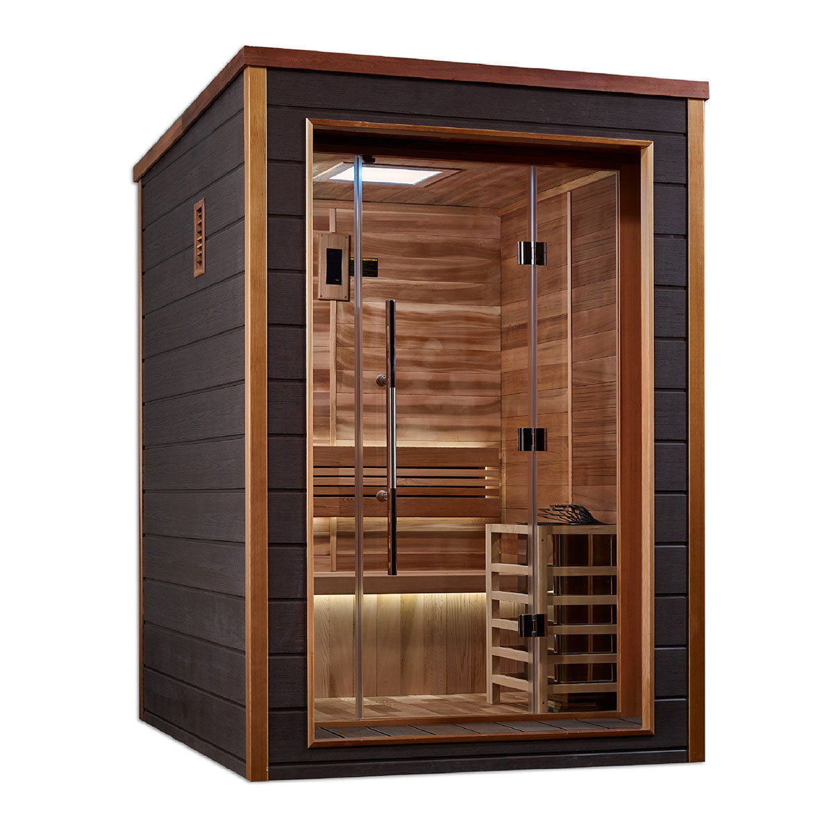 Golden Designs Narvik 2 Person Outdoor Traditional Sauna - Canadian Red Cedar Interior