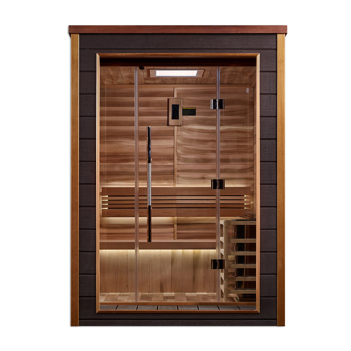 Golden Designs Narvik 2 Person Outdoor Traditional Sauna - Canadian Red Cedar Interior
