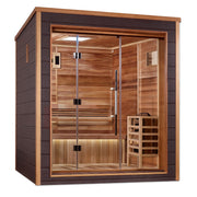 Golden Designs Drammen 3 Person Outdoor Traditional Sauna - Canadian Red Cedar Interior