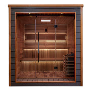 Golden Designs Bergen 6 Person Outdoor Traditional Sauna - Canadian Red Cedar Interior