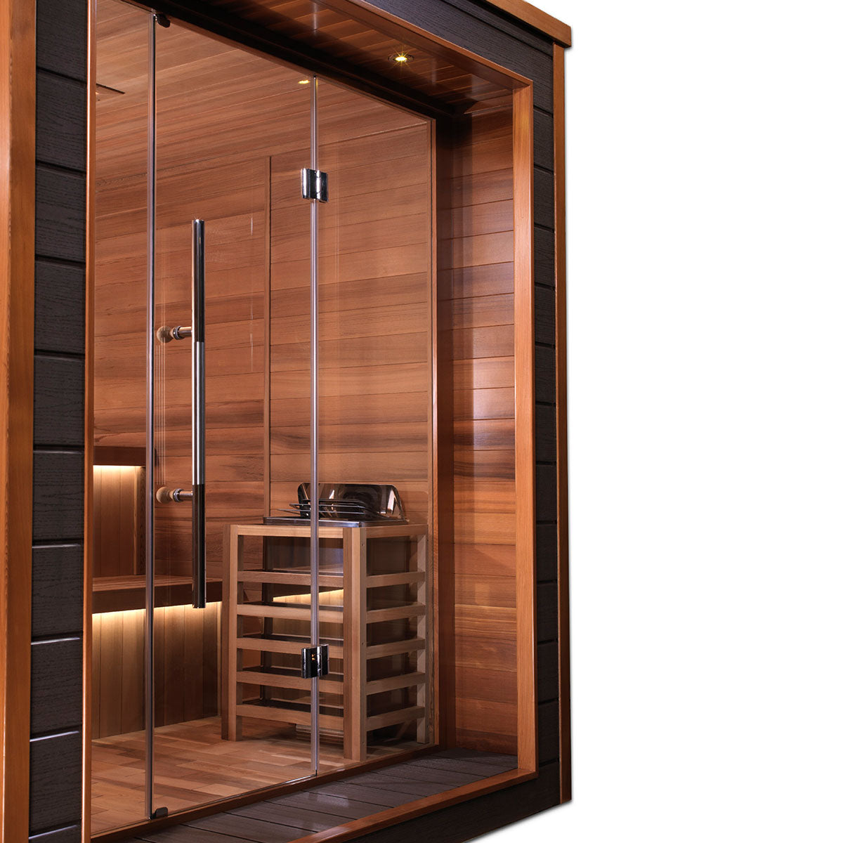 Golden Designs Bergen 6 Person Outdoor Traditional Sauna - Canadian Red Cedar Interior