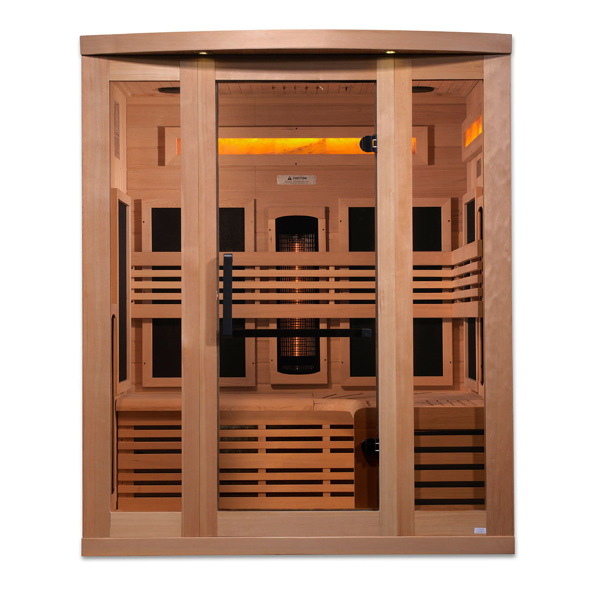 Golden Designs Reserve 3-Person Full Spectrum Infrared Sauna with Himalayan Salt Bar