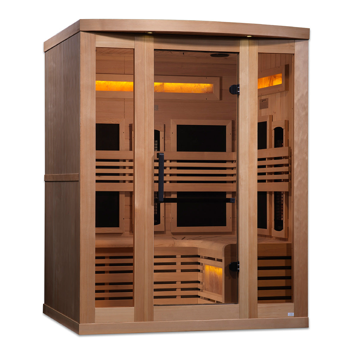 Golden Designs Reserve 3-Person Full Spectrum Infrared Sauna with Himalayan Salt Bar