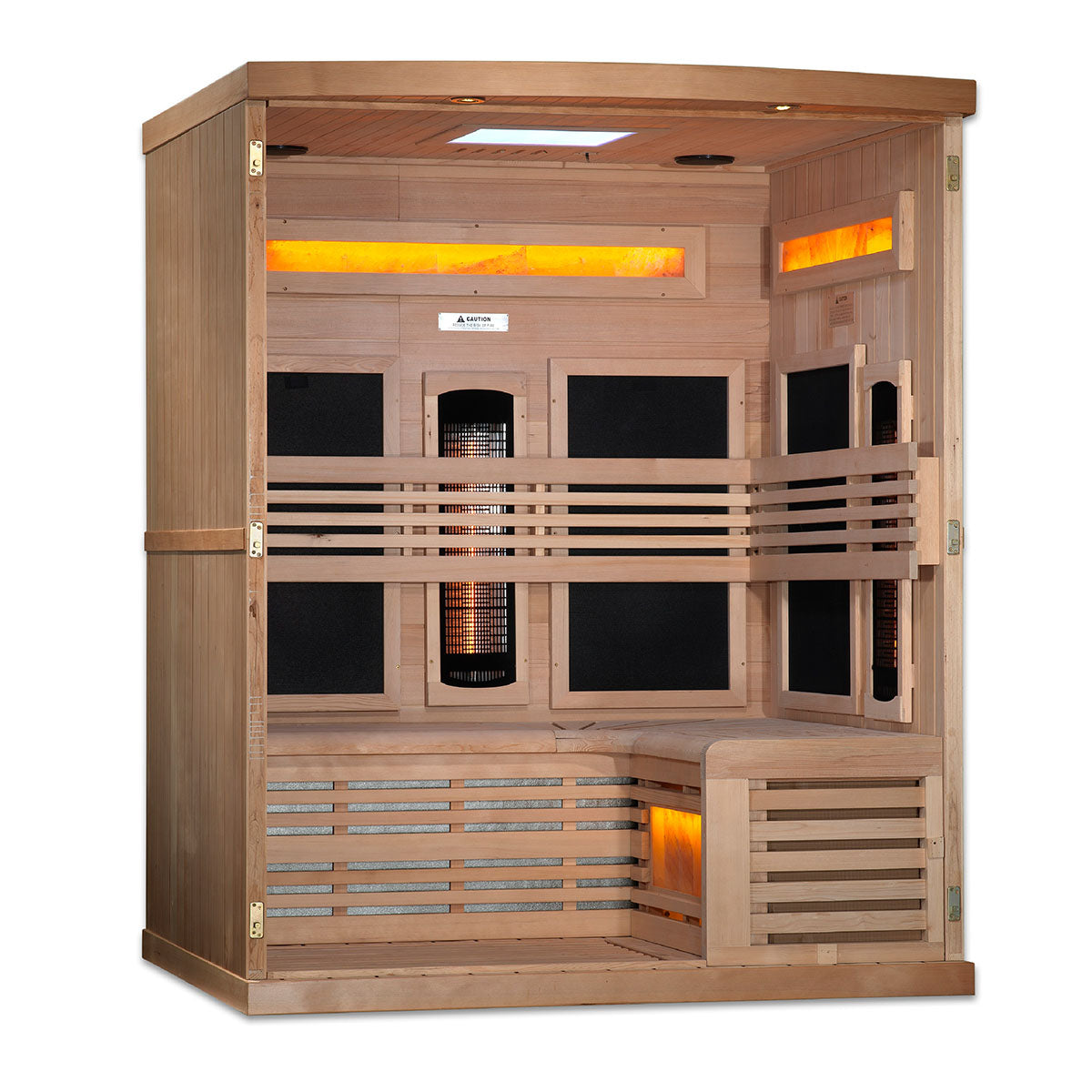 Golden Designs Reserve 3-Person Full Spectrum Infrared Sauna with Himalayan Salt Bar