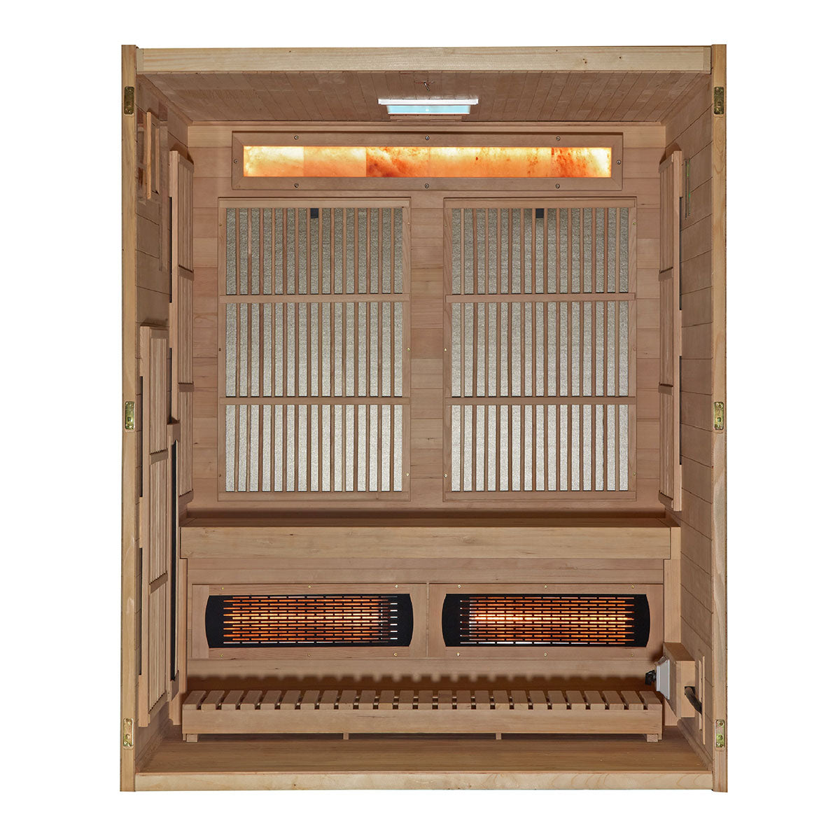 Golden Designs Soria 3-Person Full Spectrum Indoor Hybrid Sauna with Harvia Stove