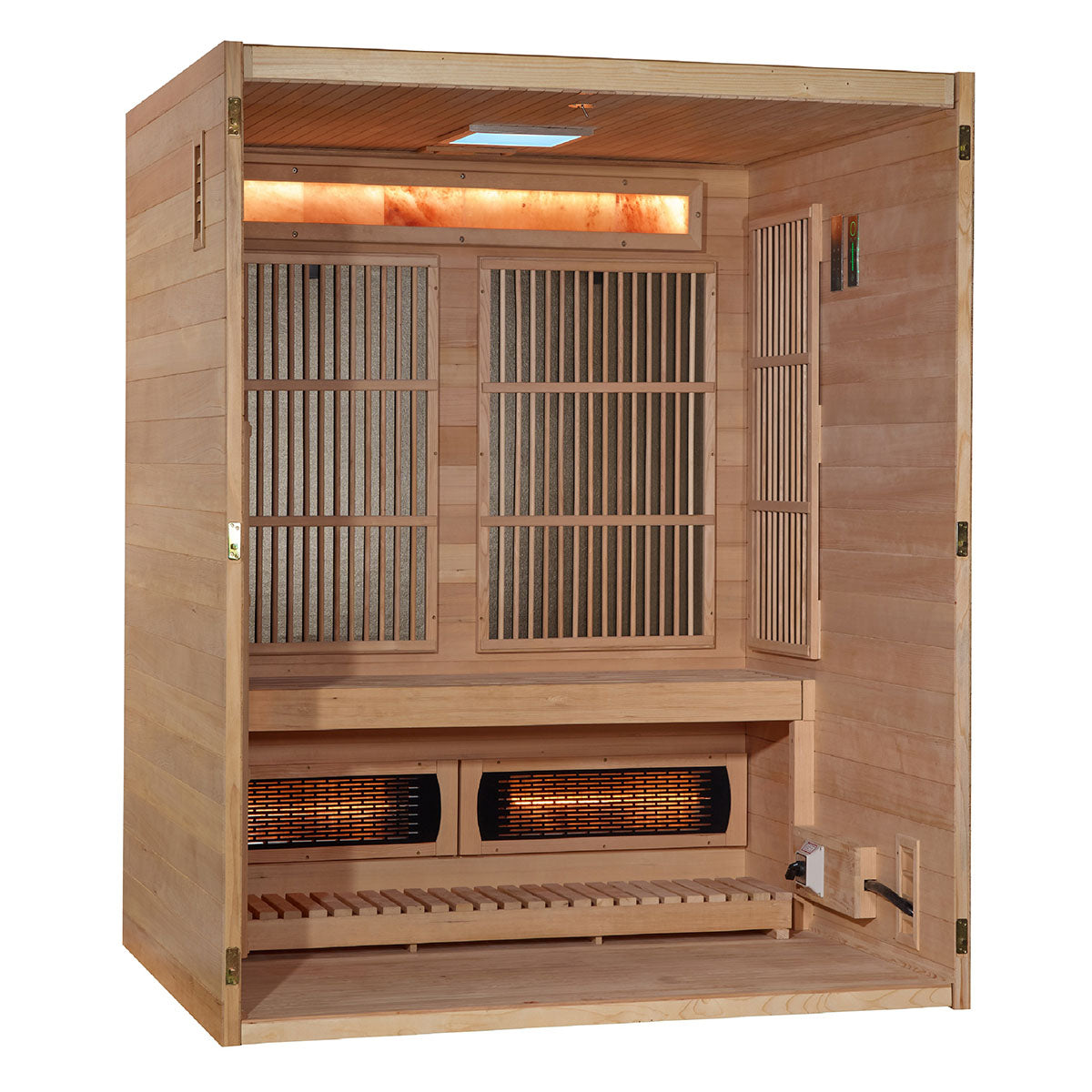 Golden Designs Soria 3-Person Full Spectrum Indoor Hybrid Sauna with Harvia Stove