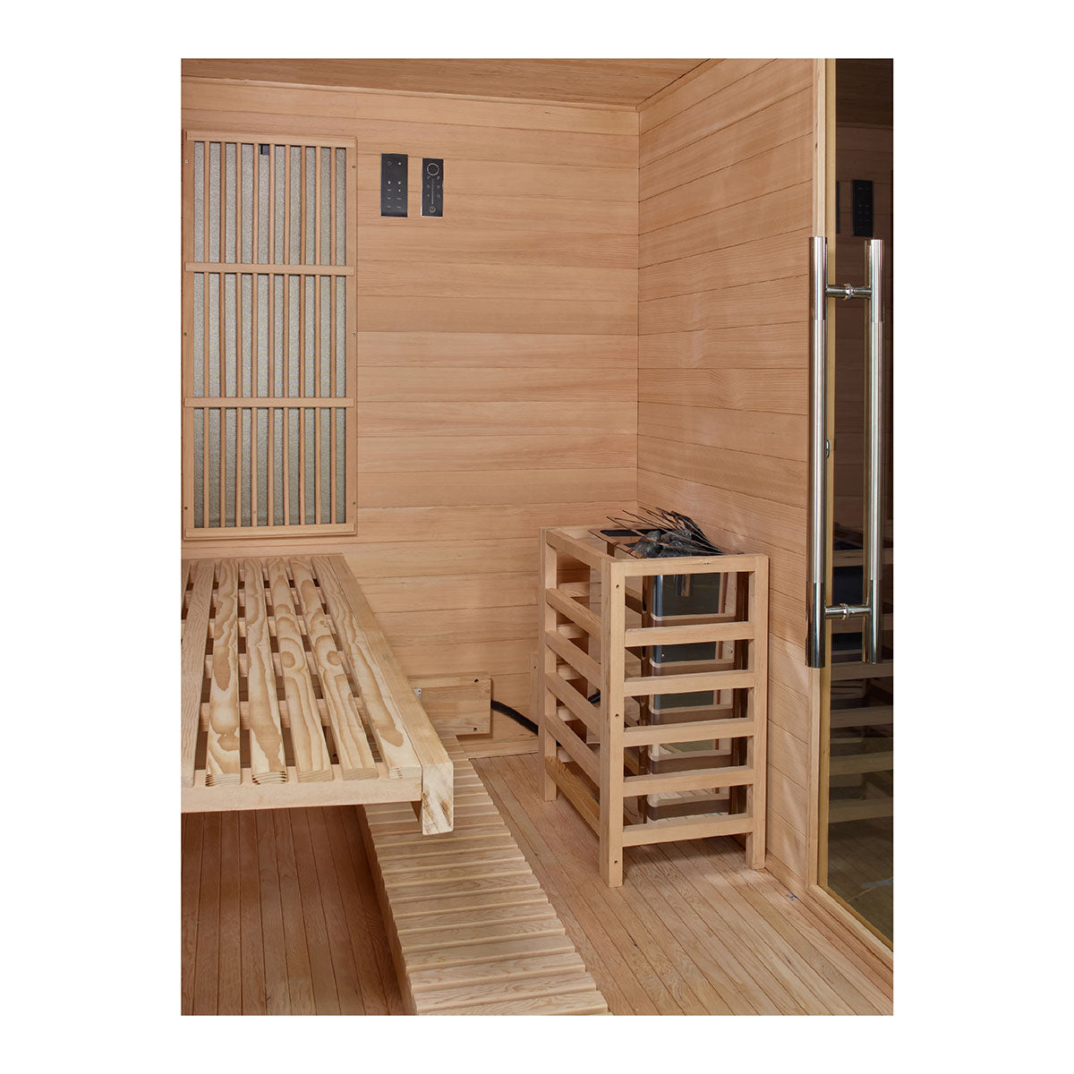 Golden Designs Soria 3-Person Full Spectrum Indoor Hybrid Sauna with Harvia Stove