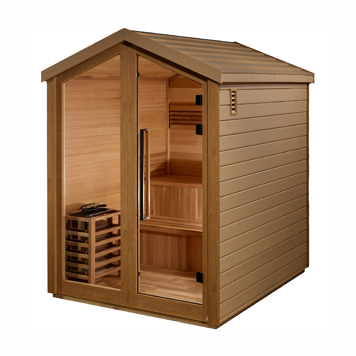 Golden Designs Savonlinna 3 Person Outdoor Traditional Sauna - Pacific Cedar