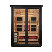 Golden Designs Loviisa 3 Person Hybrid Outdoor Sauna - Canadian Red Cedar Interior, Black Finish