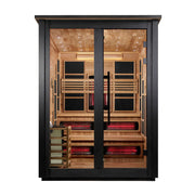 Golden Designs Kaskinen 6 Person HybridOutdoor Sauna - Canadian Red Cedar Interior, 2 Tone Finish