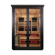 Golden Designs Kaskinen 6 Person Hybrid Outdoor Sauna - Canadian Red Cedar Interior, Black Finish