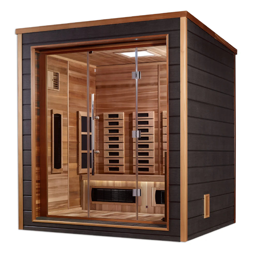 Golden Designs Visby 3-Person Full Spectrum Indoor-Outdoor Hybrid Sauna