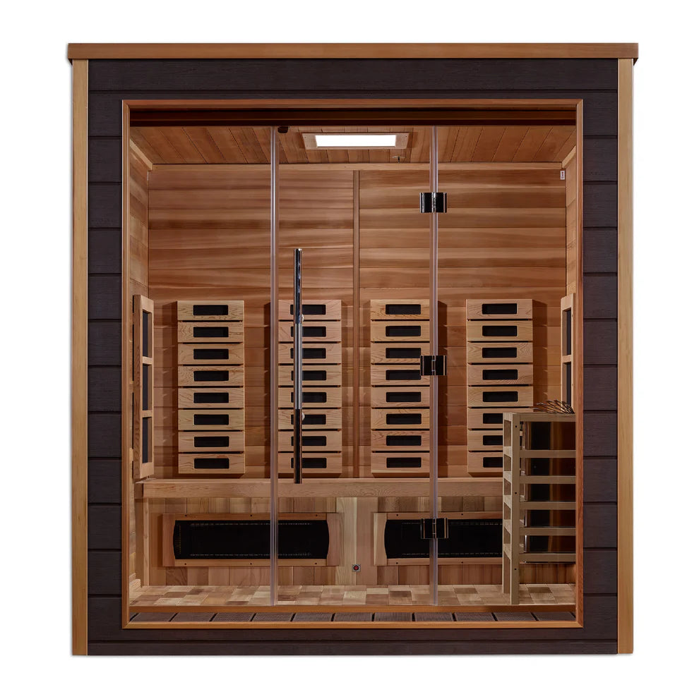 Golden Designs Visby 3-Person Full Spectrum Indoor-Outdoor Hybrid Sauna