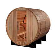 Golden Designs Zurich 4 Person Barrel with Bronze Privacy View - Traditional Sauna