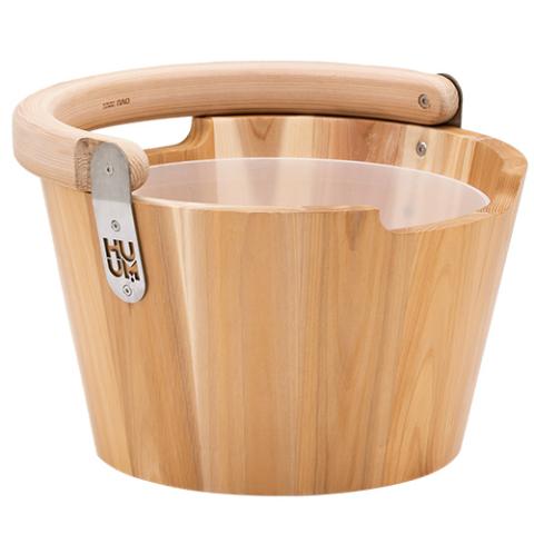 HUUM TASA Wood Sauna Bucket with Curved Handle