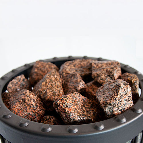 Harvia Decorative Red Granite Sauna Heater Stones, Split-Face, 5-10cm - Requires 1 Boxes