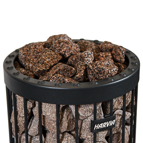 Harvia Decorative Red Granite Sauna Heater Stones, Split-Face, 5-10cm - Requires 1 Boxes