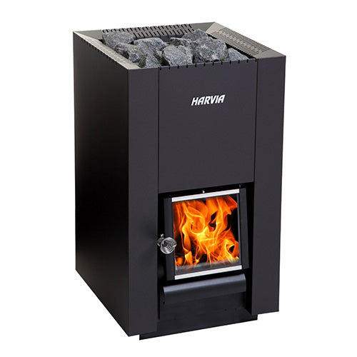 Harvia Linear 18 Compact Black- 14.3kW Wood-Burning Sauna Stove