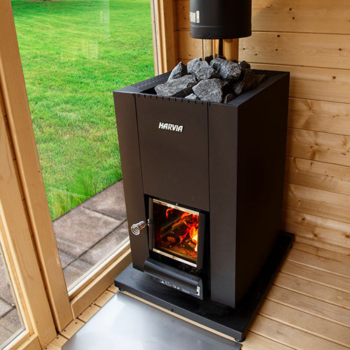Harvia Linear 18 Compact Black- 14.3kW Wood-Burning Sauna Stove