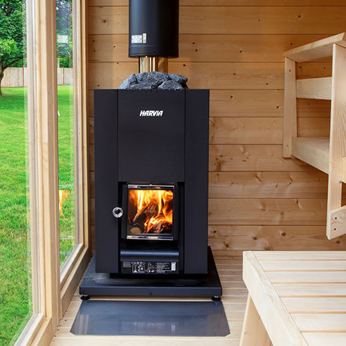 Harvia Linear 18 Compact Black- 14.3kW Wood-Burning Sauna Stove