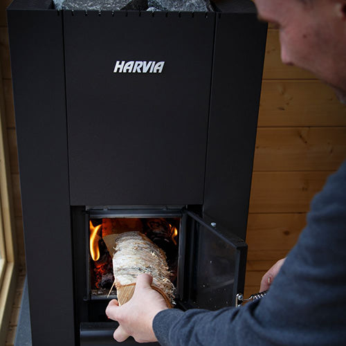 Harvia Linear 18 Compact Black- 14.3kW Wood-Burning Sauna Stove