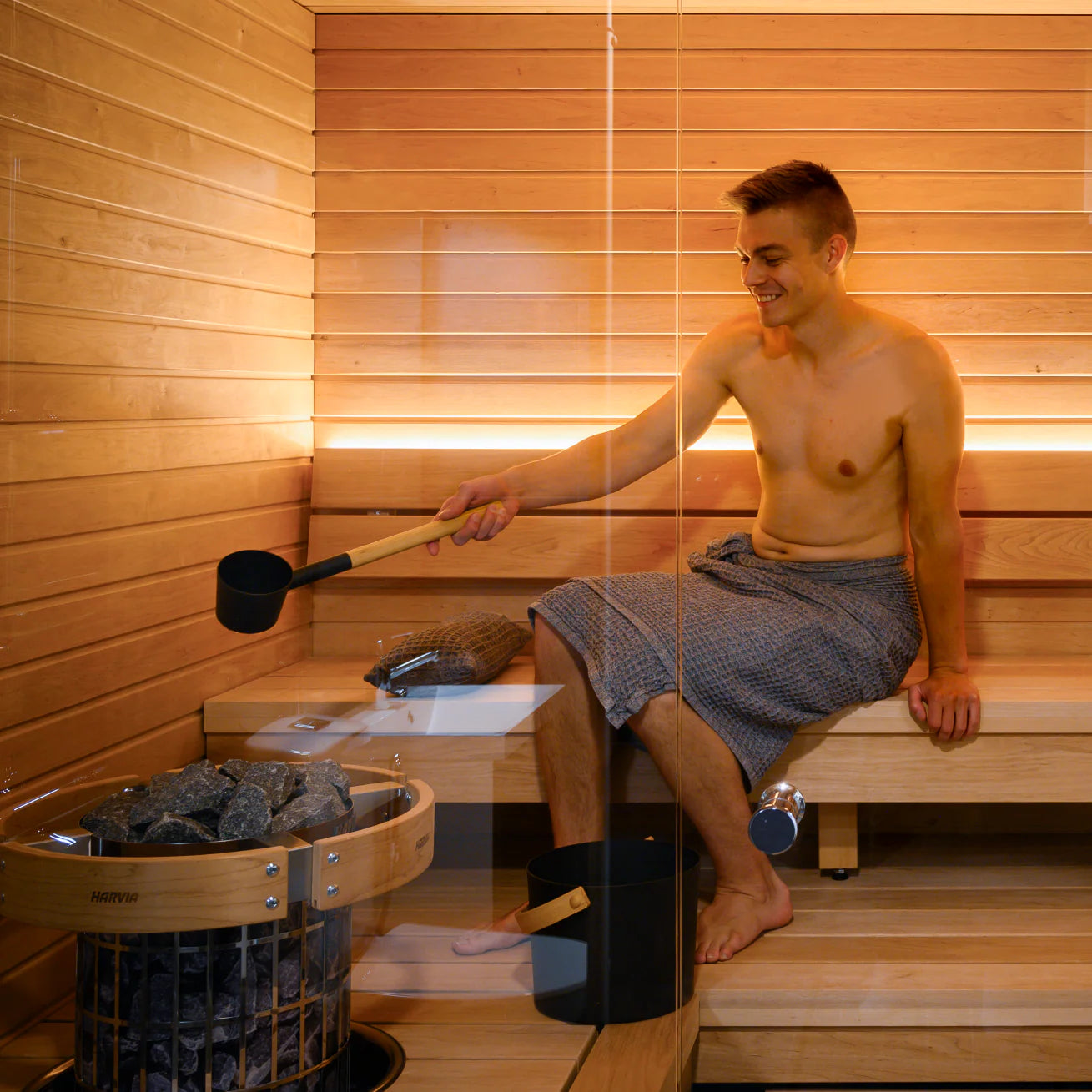 Harvia Cilindro PC80E 8kW 240V Electric Sauna Heater Package