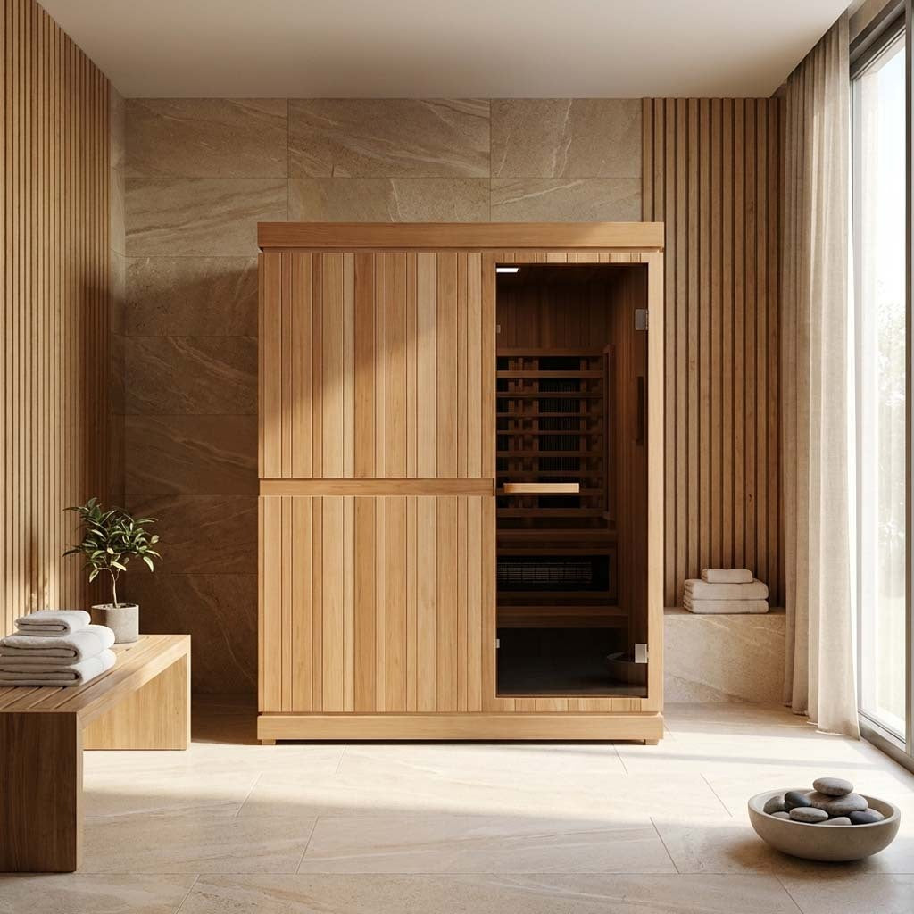 Hybrid infrared and steam saunas