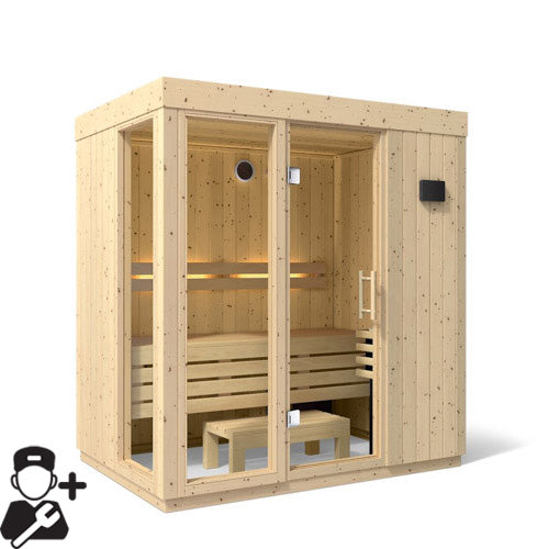 Kohler C1™ 3-Person Indoor Sauna Kit – Scandinavian Spruce, No Floor