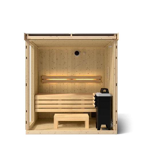 Kohler C1™ 3-Person Indoor Sauna Kit – Scandinavian Spruce, Full Floor