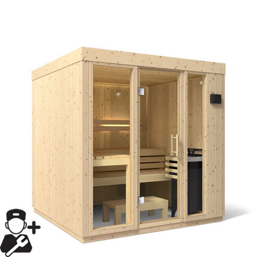 Kohler C1™ 5-Person Indoor Sauna Kit – Scandinavian Spruce, No Floor