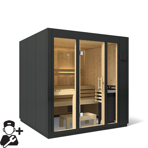 Kohler C1™ 5-Person Indoor Sauna Kit – Graphite Grey, No Floor