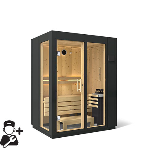 Kohler C1™ 2-Person Indoor Sauna Kit – Graphite Grey, No Floor