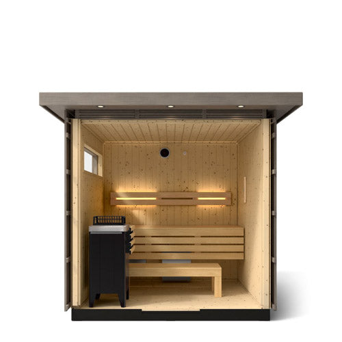 Kohler C2™ 3-Person Outdoor Sauna Kit – Weathered Grey Spruce