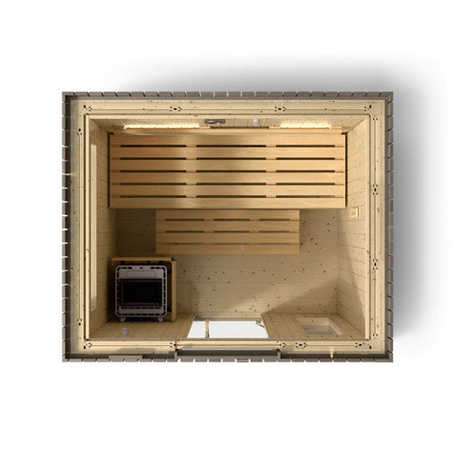 Kohler C2™ 3-Person Outdoor Sauna Kit – Weathered Grey Spruce