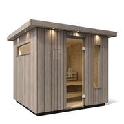 Kohler C2™  5-Person Outdoor Sauna Kit – Weathered Grey Spruce