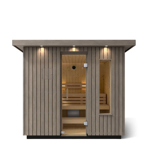 Kohler C2™  5-Person Outdoor Sauna Kit – Weathered Grey Spruce